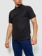 Чорна бавовняна футболка-поло на ґудзиках | 6812576 | фото 3