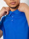 Хлопковая футболка-поло цвета электрик на пуговицах | 6812577 | фото 5