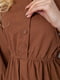Коричнева сукня А-силуету з відрізною спідницею у складку | 6812599 | фото 5