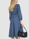Синя сукня А-силуету із золотистими гудзиками | 6812600 | фото 4