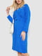 Сукня А-силуету кольору електрик у горошок з V-подібним вирізом | 6812604 | фото 3