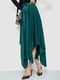 Расклешенная зеленая юбка асимметричного кроя в складку | 6812631 | фото 3