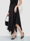 Расклешенная черная юбка асимметричного кроя в складку | 6812632 | фото 3