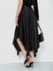 Расклешенная черная юбка асимметричного кроя в складку | 6812632 | фото 4