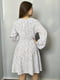 Шовкова сукня міні біла в горох  | 6766070 | фото 3