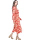 Сукня А-силуету цегляного кольору з принтом | 6766106 | фото 3