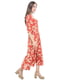 Штапельна сукня А-силуету довжини міді цегляного кольору  | 6766108 | фото 3