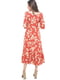 Штапельна сукня А-силуету довжини міді цегляного кольору  | 6766108 | фото 2
