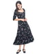 Чорна штапельна сукня А-силуету з принтом | 6766143 | фото 4