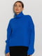 В'язаний светр оверсайз кольору електрик із розрізами з боків | 6766192 | фото 2