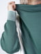 Зелений светр з білою вставкою та коміром стійкою | 6766274 | фото 5