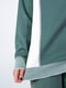 Зелений светр з білою вставкою та коміром стійкою | 6766274 | фото 2