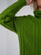 Зелений в'язаний светр у візерунок з коміром-хомут  | 6766286 | фото 5