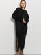 Сукня-міді А-силуету чорна в'язана з високим розрізом збоку | 6802452 | фото 2