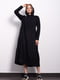 Чорна дизайнерська сукня А-силуету з довгим рукавом | 6802459 | фото 2