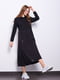 Чорна дизайнерська сукня А-силуету з довгим рукавом | 6802459 | фото 3