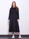 Чорна дизайнерська сукня А-силуету з довгим рукавом | 6802459 | фото 4