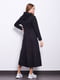 Чорна дизайнерська сукня А-силуету з довгим рукавом | 6802459 | фото 5