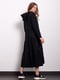 Чорна дизайнерська сукня А-силуету з довгим рукавом | 6802459 | фото 6