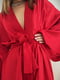 Червоний шовковий халат “Дотик” | 6812117 | фото 4