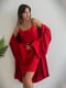 Комплект домашнього одягу червоний: сорочка та халат | 6812118 | фото 2