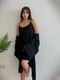 Комплект домашнього одягу чорний: сорочка та халат | 6812119 | фото 3