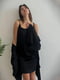 Комплект домашнього одягу чорний: сорочка та халат | 6812119 | фото 4