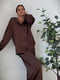 Піжама шовкова шоколадного кольору “Обійми”: сорочка і штани | 6812123 | фото 2