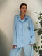 Шовкова блакитна піжама “Обійми”: сорочка і штани | 6812124