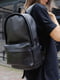 Чорний рюкзак з водовідштовхувальної тканини | 6812136