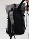 Сірий рюкзак з екошкіри з конструкцією Rolltop | 6812142 | фото 5