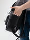 Сірий рюкзак з екошкіри з конструкцією Rolltop | 6812142 | фото 6
