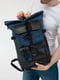 Синій рюкзак з екошкіри з конструкцією Rolltop | 6812143 | фото 2