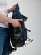 Синій рюкзак з екошкіри з конструкцією Rolltop | 6812143 | фото 3
