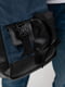 Синій рюкзак з екошкіри з конструкцією Rolltop | 6812143 | фото 4