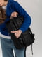 Чорний рюкзак із текстурного матеріалу | 6812160 | фото 6