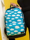 Голубой рюкзак с ярким принтом и 3D сеткой | 6812163 | фото 2