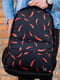 Черный рюкзак из 3D сеткой и ярким принтом | 6812178 | фото 2