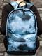 Блакитний рюкзак з абстрактним принтом та 3D сіткою | 6812198 | фото 3