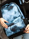 Блакитний рюкзак з абстрактним принтом та 3D сіткою | 6812198 | фото 4
