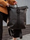 Чорний рюкзак-роллтоп з кишенею для ноутбука | 6812210 | фото 6