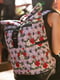 Рожевий рюкзак-роллтоп із принтом | 6812213 | фото 3