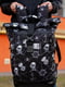 Чорний рюкзак-роллтоп із принтом | 6812224 | фото 2