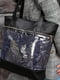 Черная сумка шопер с прозрачным карманом на замке | 6812406 | фото 3