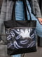Черная сумка шопер с принтом перьев | 6812407 | фото 2