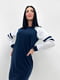 Спортивное сине-белое платье из двунитки Sesilia | 6812718 | фото 3