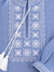 Голубая вышиванка с орнаментом из материала лен-штрих | 6606317 | фото 2