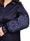 Котонова темно-синя сорочка з вишивкою | 6812938 | фото 2
