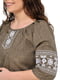 Оливкова блуза-вишиванка "Пані" з рукавом 3/4 | 6812943 | фото 4