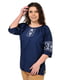 Темно-синя блуза-вишиванка "Пані" з рукавом 3/4 | 6812947 | фото 4